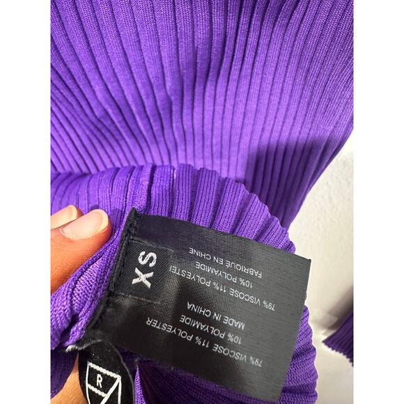 PROENZA SCHOULER Purple Knit Long Sleeve Quarter Zip Flared Sleeves Sweater XS - Picture 12 of 16